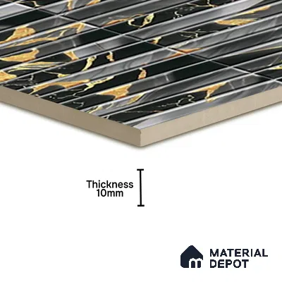 TL 07172 F Bissel Cosmo Kohl 1 ft x 1 ft Glossy Finish Ceramic Tile - 10 mm | Please Expect a Slight Variation of Pattern