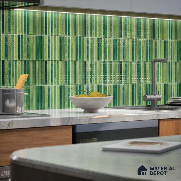TL 07172 G Bissel Cosmo Mos 1 ft x 1 ft Glossy Finish Ceramic Tile - 10 mm | Please Expect a Slight Variation of Pattern