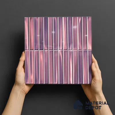 TL 07172 H Bissel Cosmo Puce 1 ft x 1 ft Glossy Finish Ceramic Tile - 10 mm | Please Expect a Slight Variation of Pattern