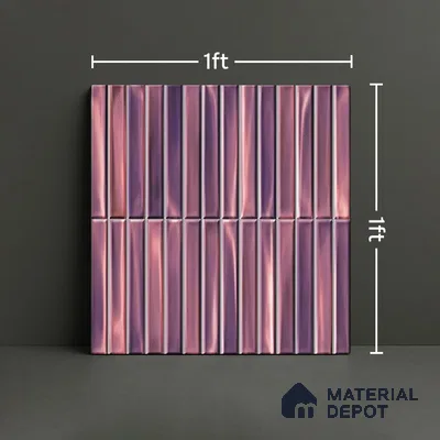 TL 07172 H Bissel Cosmo Puce 1 ft x 1 ft Glossy Finish Ceramic Tile - 10 mm | Please Expect a Slight Variation of Pattern