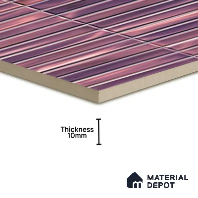 TL 07172 H Bissel Cosmo Puce 1 ft x 1 ft Glossy Finish Ceramic Tile - 10 mm | Please Expect a Slight Variation of Pattern