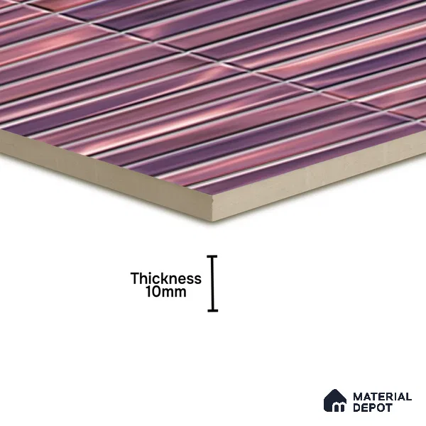 TL 07172 H Bissel Cosmo Puce 1 ft x 1 ft Glossy Finish Ceramic Tile - 10 mm | Please Expect a Slight Variation of Pattern