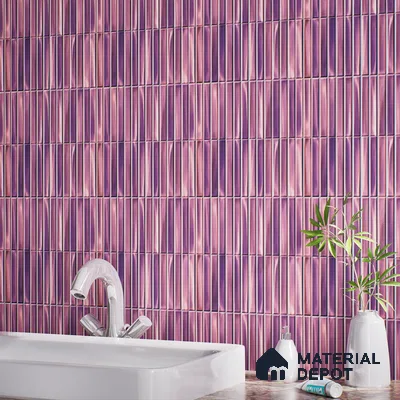 TL 07172 H Bissel Cosmo Puce 1 ft x 1 ft Glossy Finish Ceramic Tile - 10 mm | Please Expect a Slight Variation of Pattern