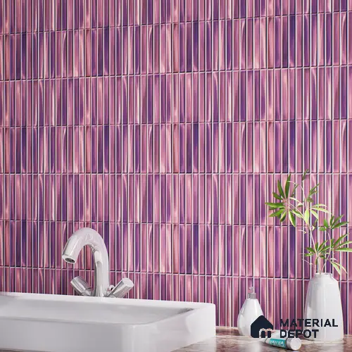 TL 07172 H Bissel Cosmo Puce 1 ft x 1 ft Glossy Finish Ceramic Tile - 10 mm | Please Expect a Slight Variation of Pattern