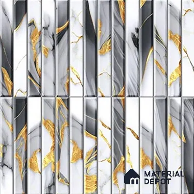 TL 07172 I Bissel Cosmo Raven 1 ft x 1 ft Glossy Finish Ceramic Tile - 10 mm | Please Expect a Slight Variation of Pattern