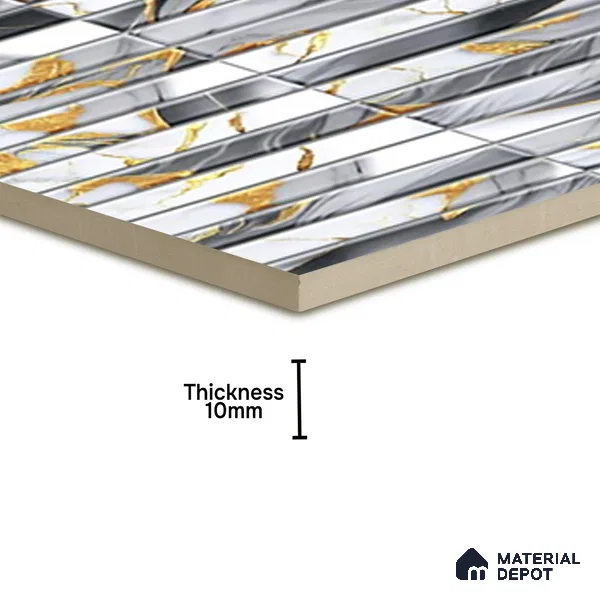 TL 07172 I Bissel Cosmo Raven 1 ft x 1 ft Glossy Finish Ceramic Tile - 10 mm | Please Expect a Slight Variation of Pattern