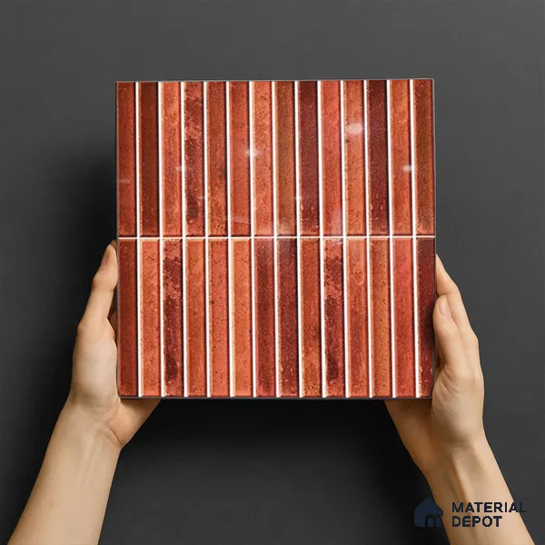 TL 07172 J Bissel Cosmo Ruby 1 ft x 1 ft Glossy Finish Ceramic Tile - 10 mm | Please Expect a Slight Variation of Pattern