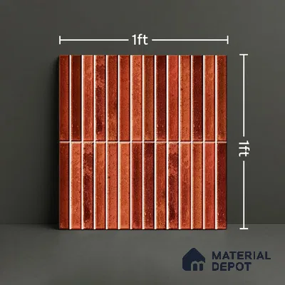 TL 07172 J Bissel Cosmo Ruby 1 ft x 1 ft Glossy Finish Ceramic Tile - 10 mm | Please Expect a Slight Variation of Pattern