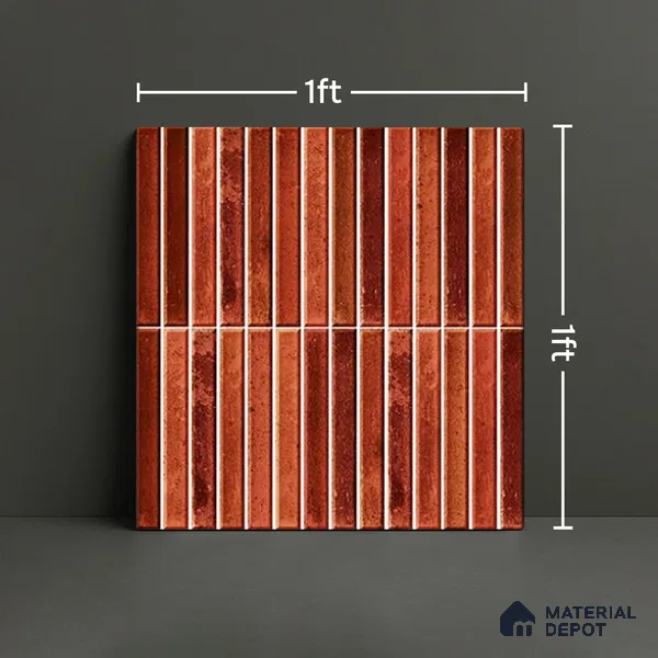 TL 07172 J Bissel Cosmo Ruby 1 ft x 1 ft Glossy Finish Ceramic Tile - 10 mm | Please Expect a Slight Variation of Pattern