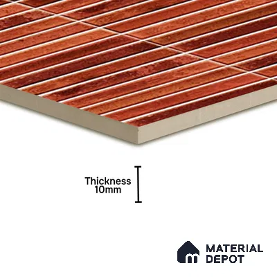 TL 07172 J Bissel Cosmo Ruby 1 ft x 1 ft Glossy Finish Ceramic Tile - 10 mm | Please Expect a Slight Variation of Pattern