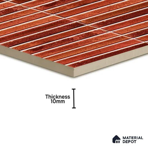 TL 07172 J Bissel Cosmo Ruby 1 ft x 1 ft Glossy Finish Ceramic Tile - 10 mm | Please Expect a Slight Variation of Pattern