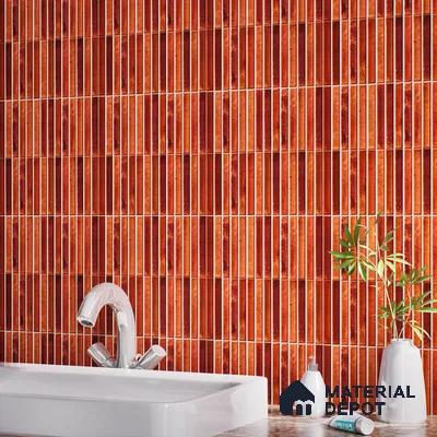 TL 07172 J Bissel Cosmo Ruby 1 ft x 1 ft Glossy Finish Ceramic Tile - 10 mm | Please Expect a Slight Variation of Pattern