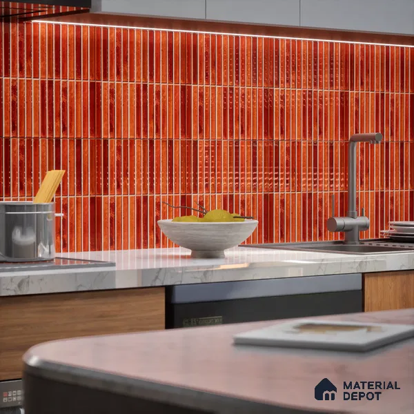TL 07172 J Bissel Cosmo Ruby 1 ft x 1 ft Glossy Finish Ceramic Tile - 10 mm | Please Expect a Slight Variation of Pattern