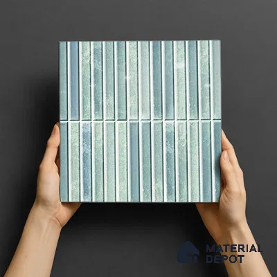 TL 07172 K Bissel Cosmo Sage 1 ft x 1 ft Glossy Finish Ceramic Tile - 10 mm | Please Expect a Slight Variation of Pattern