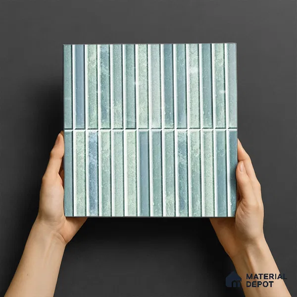 TL 07172 K Bissel Cosmo Sage 1 ft x 1 ft Glossy Finish Ceramic Tile - 10 mm | Please Expect a Slight Variation of Pattern