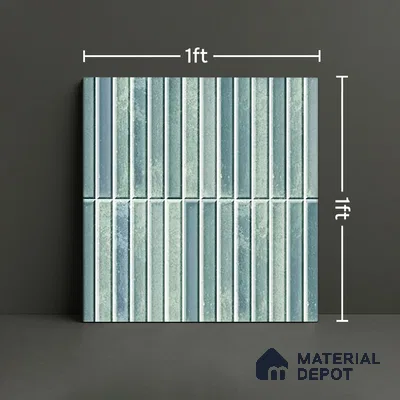 TL 07172 K Bissel Cosmo Sage 1 ft x 1 ft Glossy Finish Ceramic Tile - 10 mm | Please Expect a Slight Variation of Pattern