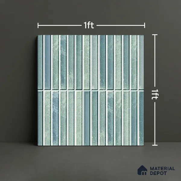 TL 07172 K Bissel Cosmo Sage 1 ft x 1 ft Glossy Finish Ceramic Tile - 10 mm | Please Expect a Slight Variation of Pattern