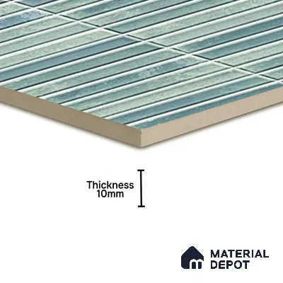 TL 07172 K Bissel Cosmo Sage 1 ft x 1 ft Glossy Finish Ceramic Tile - 10 mm | Please Expect a Slight Variation of Pattern