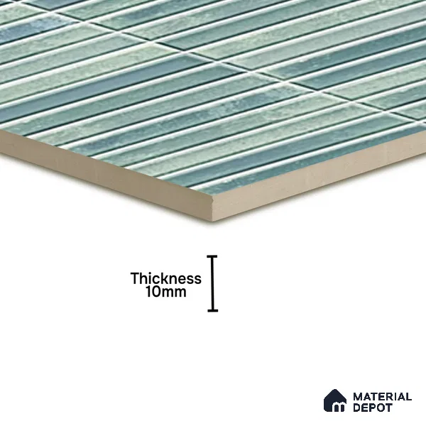 TL 07172 K Bissel Cosmo Sage 1 ft x 1 ft Glossy Finish Ceramic Tile - 10 mm | Please Expect a Slight Variation of Pattern