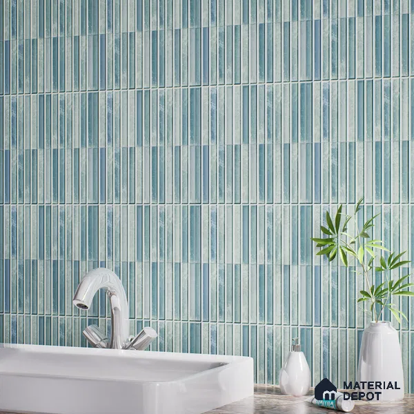 TL 07172 K Bissel Cosmo Sage 1 ft x 1 ft Glossy Finish Ceramic Tile - 10 mm | Please Expect a Slight Variation of Pattern
