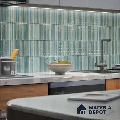 TL 07172 K Bissel Cosmo Sage 1 ft x 1 ft Glossy Finish Ceramic Tile - 10 mm | Please Expect a Slight Variation of Pattern