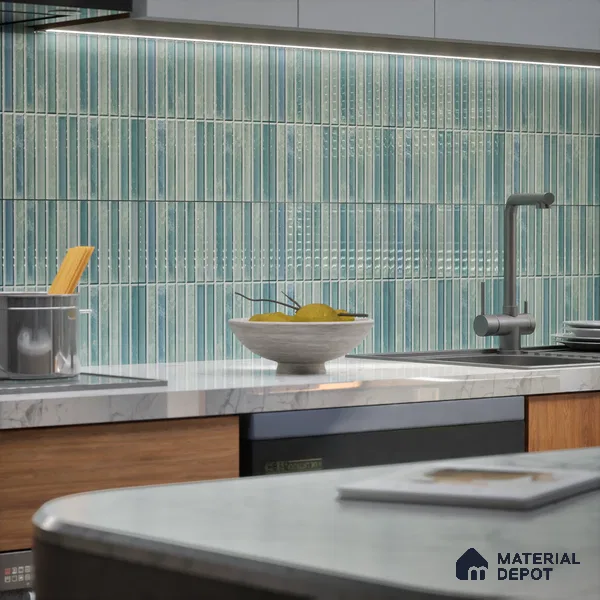 TL 07172 K Bissel Cosmo Sage 1 ft x 1 ft Glossy Finish Ceramic Tile - 10 mm | Please Expect a Slight Variation of Pattern