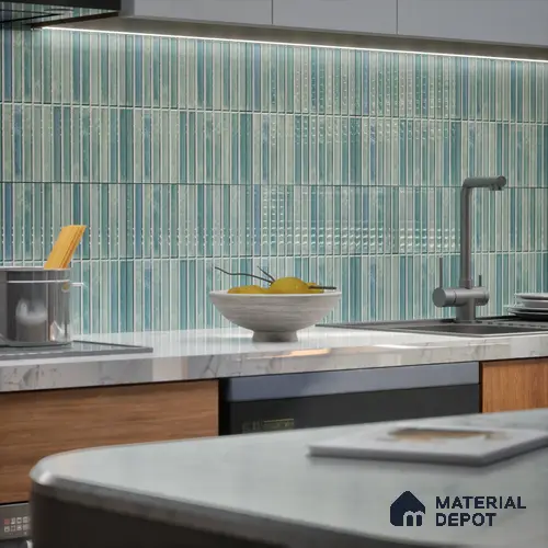 TL 07172 K Bissel Cosmo Sage 1 ft x 1 ft Glossy Finish Ceramic Tile - 10 mm | Please Expect a Slight Variation of Pattern