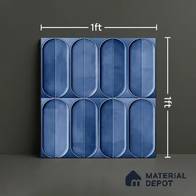 Highlighter Wall Tile TL 07179 Opal Cosmo Avio 1 ft x 1 ft Glossy Finish Ceramic Tile - 10 mm | Suitable For Kitchen & Bathroom