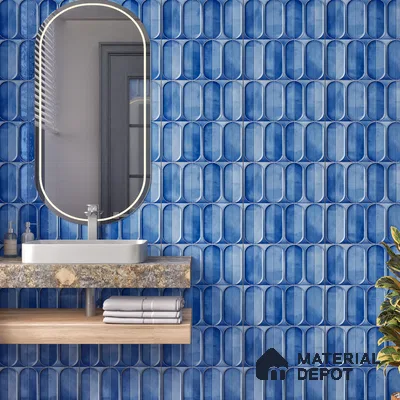 Highlighter Wall Tile TL 07179 Opal Cosmo Avio 1 ft x 1 ft Glossy Finish Ceramic Tile - 10 mm | Suitable For Kitchen & Bathroom