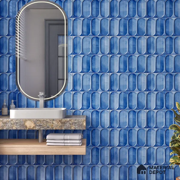 Highlighter Wall Tile TL 07179 Opal Cosmo Avio 1 ft x 1 ft Glossy Finish Ceramic Tile - 10 mm | Suitable For Kitchen & Bathroom