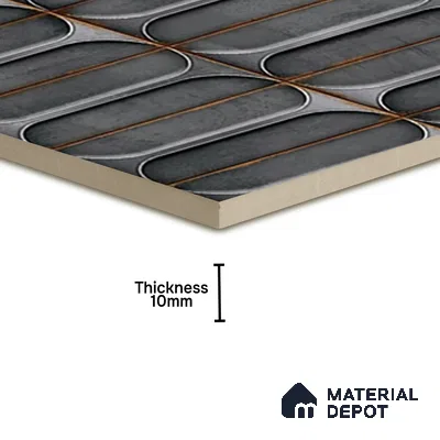 TL 07179 B Opal Cosmo Charcoal 1 ft x 1 ft Glossy Finish Ceramic Tile - 10 mm