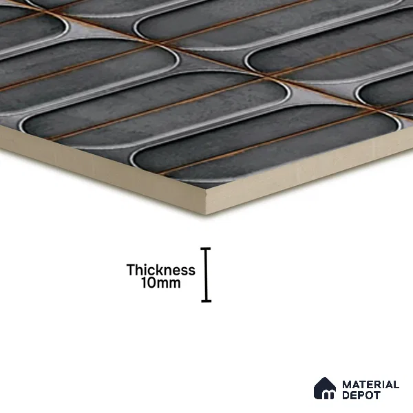 TL 07179 B Opal Cosmo Charcoal 1 ft x 1 ft Glossy Finish Ceramic Tile - 10 mm