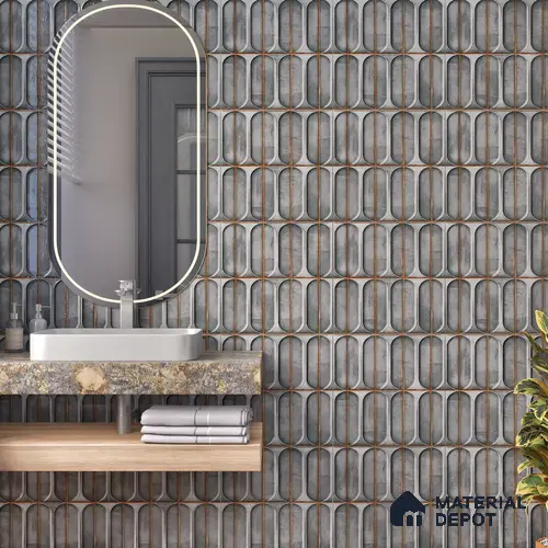 TL 07179 B Opal Cosmo Charcoal 1 ft x 1 ft Glossy Finish Ceramic Tile - 10 mm