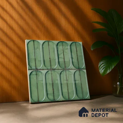 Highlighter Wall Tile TL 07179 C Opal Cosmo Fern 1 ft x 1 ft Glossy Finish Ceramic Tile - 10 mm | Suitable For Kitchen & Bathroom