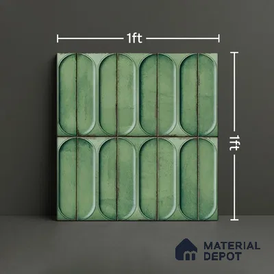 Highlighter Wall Tile TL 07179 C Opal Cosmo Fern 1 ft x 1 ft Glossy Finish Ceramic Tile - 10 mm | Suitable For Kitchen & Bathroom