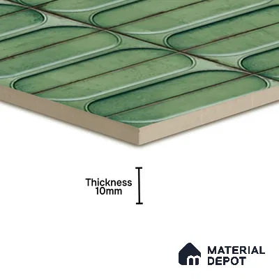 Highlighter Wall Tile TL 07179 C Opal Cosmo Fern 1 ft x 1 ft Glossy Finish Ceramic Tile - 10 mm | Suitable For Kitchen & Bathroom