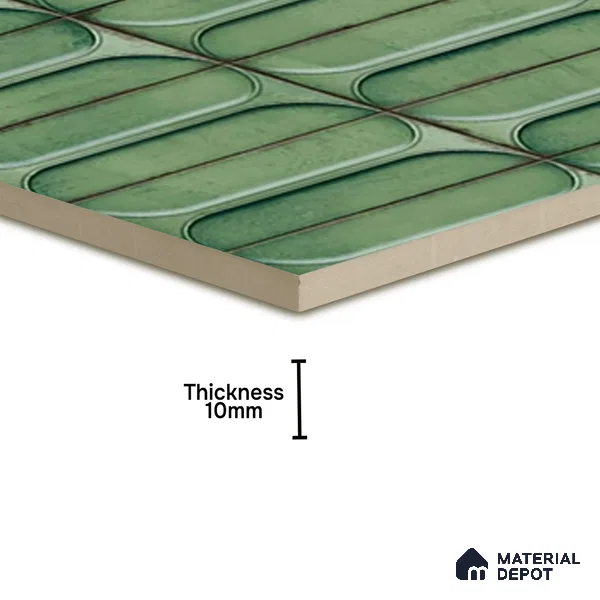 Highlighter Wall Tile TL 07179 C Opal Cosmo Fern 1 ft x 1 ft Glossy Finish Ceramic Tile - 10 mm | Suitable For Kitchen & Bathroom
