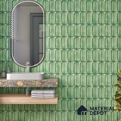 Highlighter Wall Tile TL 07179 C Opal Cosmo Fern 1 ft x 1 ft Glossy Finish Ceramic Tile - 10 mm | Suitable For Kitchen & Bathroom