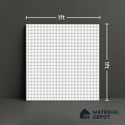 Mosaic Wall Tile TL 07180 Penny Cosmo White 1 ft x 1 ft Glossy Finish Ceramic Tile - 10 mm