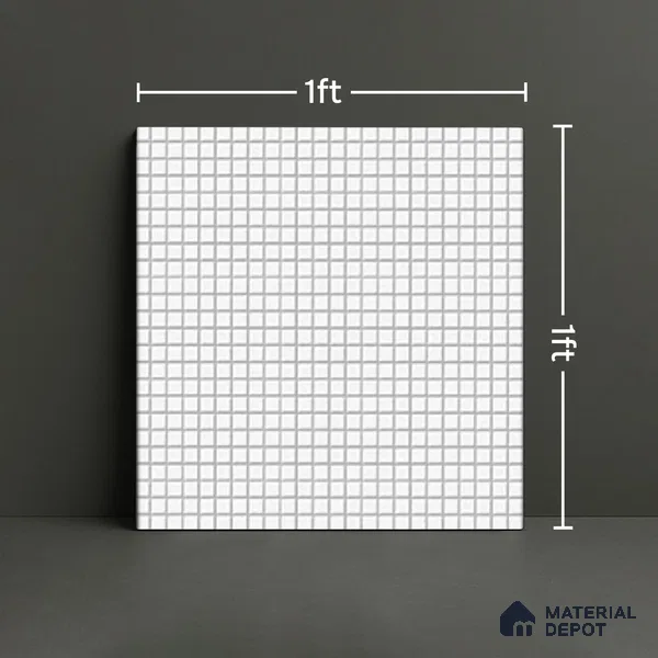 Mosaic Wall Tile TL 07180 Penny Cosmo White 1 ft x 1 ft Glossy Finish Ceramic Tile - 10 mm