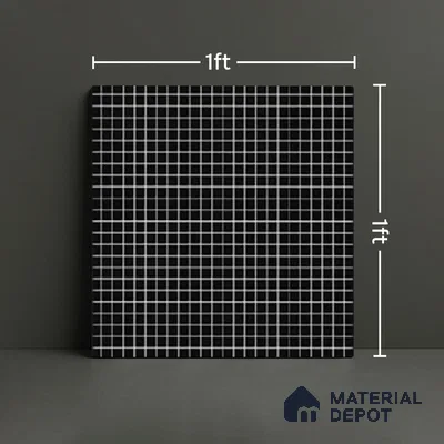 Mosaic Wall Tile TL 07180 B Penny Cosmo Black 1 ft x 1 ft Glossy Finish Ceramic Tile - 10 mm