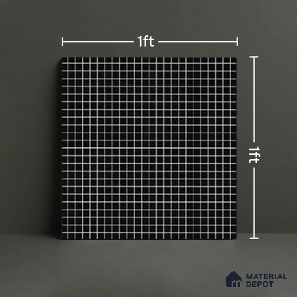 Mosaic Wall Tile TL 07180 B Penny Cosmo Black 1 ft x 1 ft Glossy Finish Ceramic Tile - 10 mm