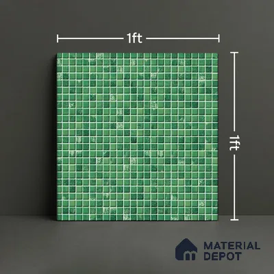 Mosaic Wall Tile TL 07180 D Penny Cosmo Green 1 ft x 1 ft Glossy Finish Ceramic Tile - 10 mm
