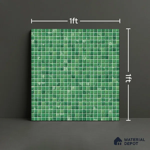 Mosaic Wall Tile TL 07180 D Penny Cosmo Green 1 ft x 1 ft Glossy Finish Ceramic Tile - 10 mm