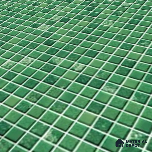 Mosaic Wall Tile TL 07180 D Penny Cosmo Green 1 ft x 1 ft Glossy Finish Ceramic Tile - 10 mm
