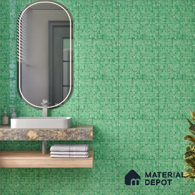 Mosaic Wall Tile TL 07180 D Penny Cosmo Green 1 ft x 1 ft Glossy Finish Ceramic Tile - 10 mm
