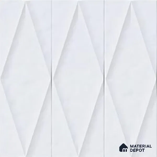 Faux Subway Wall Tile TL 07188 Plaka Nexo White 1 ft x 1 ft Matte Finish Ceramic Tile - 10 mm | Suitable For Kitchen & Bathroom