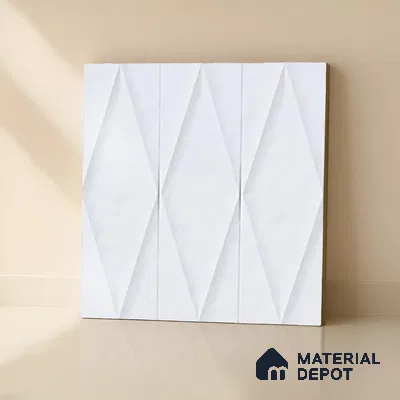 Faux Subway Wall Tile TL 07188 Plaka Nexo White 1 ft x 1 ft Matte Finish Ceramic Tile - 10 mm | Suitable For Kitchen & Bathroom