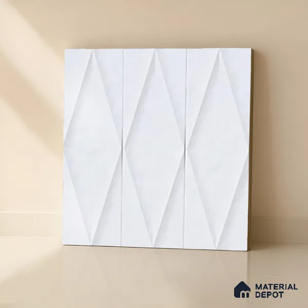 Faux Subway Wall Tile TL 07188 Plaka Nexo White 1 ft x 1 ft Matte Finish Ceramic Tile - 10 mm | Suitable For Kitchen & Bathroom