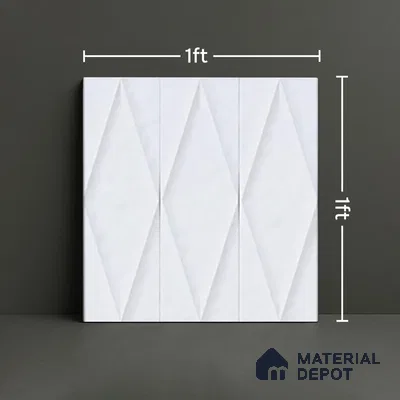 Faux Subway Wall Tile TL 07188 Plaka Nexo White 1 ft x 1 ft Matte Finish Ceramic Tile - 10 mm | Suitable For Kitchen & Bathroom